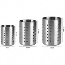 Stainless Steel Cutlery Organizer Holder, Kitchen Utensil Drainer, Chopsticks & Cutlery Storage Rack - Silver - View 2