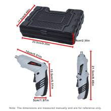 Electric Cordless Screwdriver Set, With A Built-In Rechargeable Battery, Free From Power Constraints, And Equipped With A Tool Box For Easy Carrying And Use When Going Out. The Handle Is Wrapped In Rubber For A More Comfortable Grip