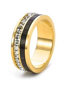 Bague rotative en acier inoxydable de mode avec chiffres romains, qualité premium personnalisée