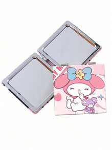 Sanrio Sanrio 1pc Kt Cat Compact Mirror - Dual-Sided, Folding & Portable Keychain Charm Perfect Travel Accessory Or Couples Gift Idea With Cinnamorolls & Pompompurins Characters Adorable My Melodys & Hello Kittys Design ,Gift For Women & Girl,For Handbag Purse Pocket ,For Student Dormitory ,Back To School