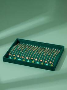 1 Stück Samt- und PU-Leder Halsketten Präsentationsplatte, Samt Halsketten Präsentationsschale, Schmuck Anhänger Armband Präsentationsständer, Rückkehr zur Schule