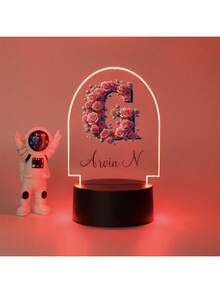 1pc, Custom Rose 26 Letter Personalized Name Nightlight, Custom Birthday Gift, Custom Friend Gift, Custom Bedroom Decoration, Custom Party Decoration, Party Decoration, Custom Nightlight Valentine's Day Gift Back To School - Multicolor - View 5