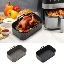 1 pièce/2 pièces Doublures en silicone FlexiBake Pro pour friteuse à air - Plaque de cuisson universelle antiadhésive pour Foodi/Dual DZ201/Cosori, résistante à la chaleur jusqu'à 260°C et lavable au lave-vaisselle, tapis rectangulaire réutilisable pour rôtir, frites, légumes - Accessoires de cuisine sans odeur pour la maison, le camping, le restaurant