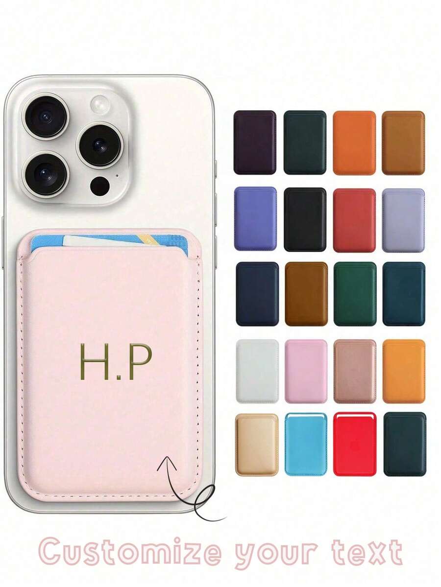 1pc Customizable Name Elastic Stretch Silicone Cell Phone ID Card Credit Card Holder Sticker Universal Wallet Case Card Holder For Women For Men Wallet Mini Wallet Purse Wallet - Multicolor - View 1