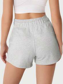 YEOREO Beata Sweat Shorts Women With Pockets Drawstring Cotton Summer Workout Casual Lounge Athletic Shorts - 白花灰 - 查看 3