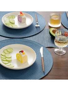 Set de 6 manteles individuales redondos tejidos a mano de 15 pulgadas, aptos para lavado, resistentes al calor, para mesas de comedor. Manteles individuales populares europeos y americanos, aislantes, decorativos, disponibles en varios colores