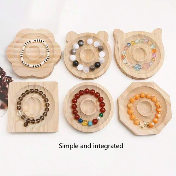 Soporte de madera para exhibir pulseras/brazaletes, bandeja organizadora de cuentas para mujer, organizador de almacenamiento, artículos esenciales de viaje, regalo de vuelta a clases