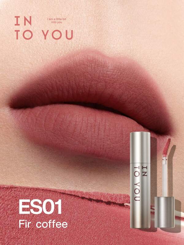 INTO YOU Espresso Matte Velvet Lipstick Lip Mud Soft Smooth Lip Cream Lightweight Liquid Lipsticks Mousse Non-Stick Lip Gloss For Lips And Cheeks(ES01)