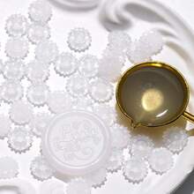 100 Stück/Packung durchsichtige Siegelwachsperlen, sonnenblumenartige durchsichtige Siegelwachsperlen für Umschläge, Hochzeitseinladungen, Geschenkverpackung und andere Siegelzwecke, Schulbeginn, Schulmaterial - 100 halbtransparente Sonnenblumenkerne - Übersicht 26