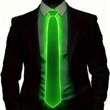 LED Light-Up Necktie - Neon EL Wire, Clothing Accessory For Jackets And Shirts, Suitable For Parties, Performances, Halloween, Role-Playing, Bar Atmosphere - Elegant Style, Batteries Not Included