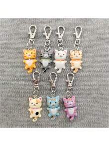 10pcs Cute 3D Flower Cat Resin DIY Accessories - Earrings, Pendants, Keychains, Bracelets
