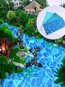 6 Stück Meeresthemen Sammelalbum Papierblock, DIY Welleneffekt Blätter 30 x 21 cm, perlmuttartiger Wassereffekt Folie, Ozeanwellen Sammelalbum Papier Scrapbooking Material, selbstklebende Wasserstruktur Modellboote