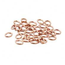 Ahknormailcui Anel elíptico rígido banhado a ouro, 100 peças/lote, de aço inoxidável, com divisão de 0,5 mm/0,6 mm/0,7 mm de espessura, anel pendente oval dourado, conector de anel de salto que pode ser aberto para fazer joias, acessórios faça você mesmo