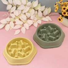 1 Pet Supplies Dog Slow Food Anti Suffocation Bowl Bone Candy Color Cat Slow Food Bowl