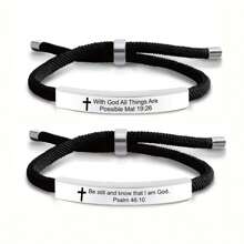 suteyi Pulsera con cita bíblica, pulsera con versículo bíblico, pulsera de personalizada, pulsera bíblica, regalo para ella, regalo para él, Biblia Lázaro