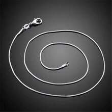 1MM 925 Sterling Silver Chain Fashion Sliver Necklace High Quality Snake Chain For Men And Women