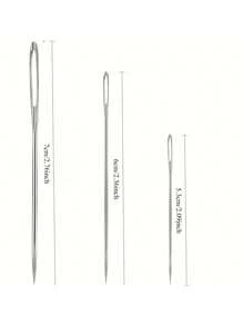 15pcs Large Eye Sewing Needles, Household Hand Sewing Needles For Quilting, Embroidery & Cross Stitch, Assorted Lid Colors