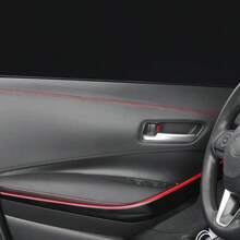 1/2件2米汽车皮革内饰缝隙装饰条，密封边缘框架缝隙填充物，中控台和车门装饰线。车门缝隙装饰线，汽车内饰仪表板缝隙装饰条，汽车内饰配件 - 黑紅色 - 查看 9