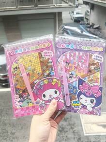 Sanrio Sanrio 8 Styles (16pcs + Tweezers) Landscape Scene Coil Sticker Album Cartoon Miniature Scenery Collection, Including Kuromi, My Melody, Pompompurin, Children DIY 3D Layered Stereo Visual Scene Decoration Stickers, Ideal For Home, Gifts And Prizes,School Supplies,Back To School