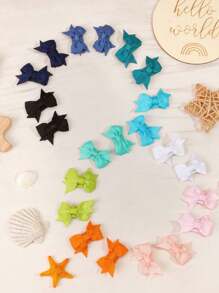 40PCS 1.4" Cute Mini Fashion Bow Snap Clip, Grosgrain Ribbon Bow Small Hair Clip For Baby Girls