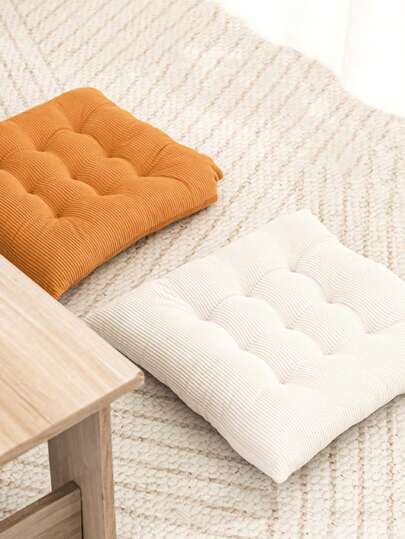 Corduroy Chair Cushion (With Ties) Super Soft And Warm Floor Cushion (For Reading Area) Comfortable Square Chair Cushion (For Adults) 1 Set Suitable For Halloween And Christmas Decorations