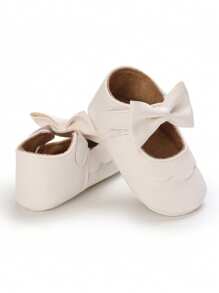 Infant Infant Girls Wedding Dress Shoes Bow Ballet Princess Mary Jane Flats Toddler First Walkers Sneaker Newborn Crib Baptism Shoes