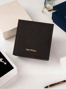 6/1pc, Embossed Letter Jewelry Gift Box, Jewelry Gift Box, Bow Decoration, Square Jewelry Gift Box, Suitable For Packaging Necklaces, Bracelets And Other Accessories Valentine's Day Ribbon Packaging Box, Packaging Box, Wedding Decoration