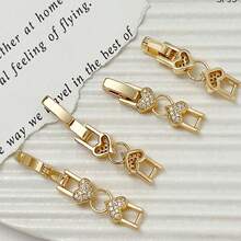 4pcs Versatile Heart, Flower, Butterfly Cubic Zirconia Connect Clasp, Folding Clasp For DIY Bracelet, Necklace, Jewelry Extender