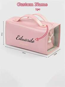 1 pieza Bolsa de maquillaje personalizada, con nombre personalizado, organizador de cosméticos multifuncional, regalo para dama de honor, regalo de cumpleaños, regalo para la abuela, regalo de aniversario, regalo del Día de San Valentín, regalo del Día de la Madre, regalo para la mejor amiga, regalo para mamá, regalo para la novia, regalo para ella, regalo para la esposa, bolsa de maquillaje, accesorios de viaje