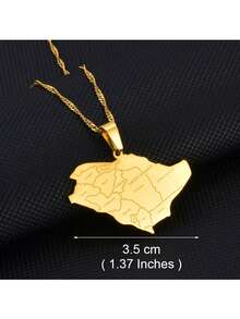 1pc Saudi Arabia Map With Cities Name Pendant Necklaces Charm Saudi Jewelry For Gold/Silver Color - Multicolor - View 8
