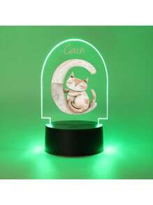 1 szt. Spersonalizowany prezent z 26 literami przedstawiającymi dinozaury i inne zwierzęta, idealny dla chłopców, dziewcząt lub przyjaciół. Lampka nocna LED z efektem świetlnym 3D, ciepłe światło, prezent urodzinowy, oświetlenie dekoracyjne, lampka biurkowa, oświetlenie nocne. Nadaje się na Walentynki, jako dekoracja walentynkowa. Wodoodporny, odporny na pleśń, modny.