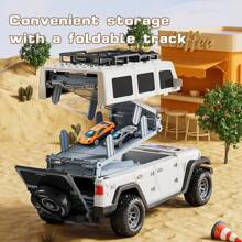 1set Transforming Car Track Playset - Includes Large Car Carrying Case + 6pcs Alloy Diecast Cars - Perfect Gift For Birthday, Christmas, Halloween - Children Toy,Back To School