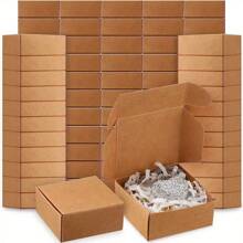 36/60pcs-Mini Kraft Paper Gift Box - Multipurpose Jewelry Wrapping For Rings, Earrings, Wedding & Birthday Gifts, Holidays & Christmas - Stand-Alone Use, No Power Required, Jewelry Making Display & Packing Supplie