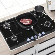 3-Piece Set 5-Hole Gas Stove Protector Mat, Kitchen Cleaning Non-Stick Reusable Stove Scratch Guard Cover