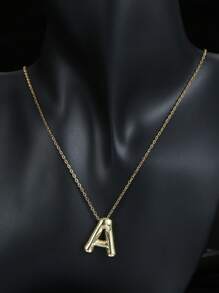 Fashionable Gold Copper A-Z 26 Letter Hanging Necklace, Charming Women's Jewelry