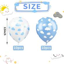 12/20 buc Baloane din latex mat albastru, roz, alb în formă de nor 12 inch, albastru deschis și alb, baloane decorative imprimate pentru baby shower, consumabile pentru petrecerea de aniversare băieți/fete - Multicolor - Vizualizare 6