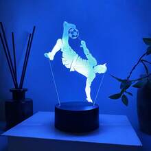 1pc 3D Soccer LED Night Light, Creative 7-Color Lamp, Meaningful Gift For Soccer Fans, Room Decor - Multicolor - View 3