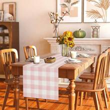 Watercolor Multicolor Buffalo Plaid Table Towel Plaid Tablecloth Farmhouse Spring And Summer Easter Home Kitchen Dining Table Decoration