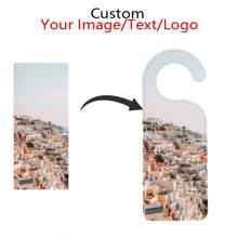 1pc Customized PU Leather Door Hanger Tag, DIY Picture & Text Single Side Printed Door Plate, Suitable For Hotel, Meeting Room, Do Not Disturb Door Knob Hanger