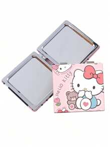 Sanrio Sanrio 1pc Kt Cat Compact Mirror - Dual-Sided, Folding & Portable Keychain Charm Perfect Travel Accessory Or Couples Gift Idea With Cinnamorolls & Pompompurins Characters Adorable My Melodys & Hello Kittys Design ,Gift For Women & Girl,For Handbag Purse Pocket ,For Student Dormitory ,Back To School