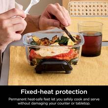 Contenedor de vidrio de 6 tazas con tapa de almacenamiento a prueba de fugas,  apto para microondas, congelador y lavaplatos, - Negro - Ver 7