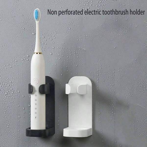 1pc/2pcs Electric Toothbrush Stand Wall Mount Toothbrush Holder Bathroom Organizer Razor Stand Back To School
