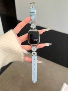 New Plum Blossom Leather Strap Compatible With 38/40/41/42/44/45/46/49mm Compatible With Apple Watch Strap Ultra/S10/9/8/7/6/5/4/3/2/1