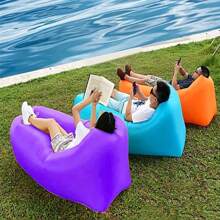 1pc Air Lazy Inflatable Sofa Bag Portable Camping Sofa Mattress Music Festival Recliner Inflatable Lazy Sofa With Handbag, Portable Waterproof And Leak-Proof Beach Chair, Inflatable Sofa Chair, Suitable For Outdoor Camping, Travel, Hiking, Swimming Pool, Beach Party
