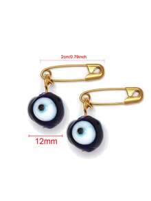 2 件眼形吊坠胸针套装，适合日常佩戴 - 彩色 - 查看 20