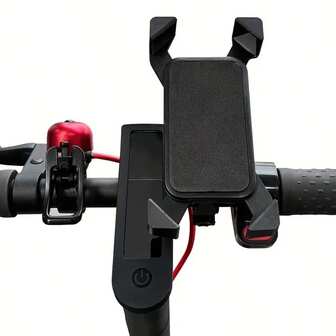 1 件 360° 可旋转手机支架 - 可伸缩四爪支架，适用于电动滑板车、摩托车和山地自行车，黑色 ABS