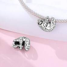 1 Pc S925 Sterling Silver Cute Sloth Beads, Commuter Casual Accessories, Suitable For DIY Bracelet Jewelry Making, Suitable As Ladies Gift, Memorial Gift, Birthday Gift