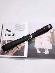 1 pieza Cinturón negro sencillo y casual para hombres, cinturón versátil y minimalista unisex para uso diario