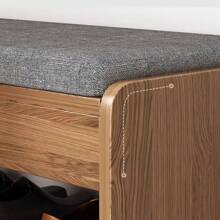 Étagère à chaussures en bois avec coussin pour l'entrée de la maison, organisateur de rangement de chaussures intérieur anti-poussière avec zone d'assise, nouveau style