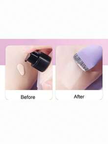 1 cọ trang điểm nền siêu mỏng màu tím, đầu phẳng, thiết kế góc cạnh liền mạch. - Màu tím - Xem 4